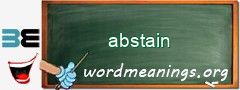 WordMeaning blackboard for abstain